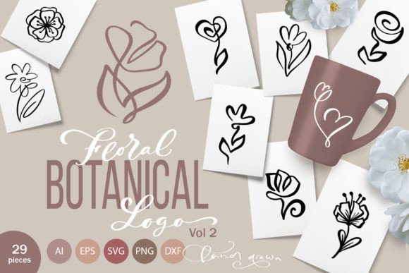 Floral Botanical Logo SVG Vol. 2