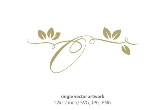 Gold Leaf Autumn Script Letter O Design