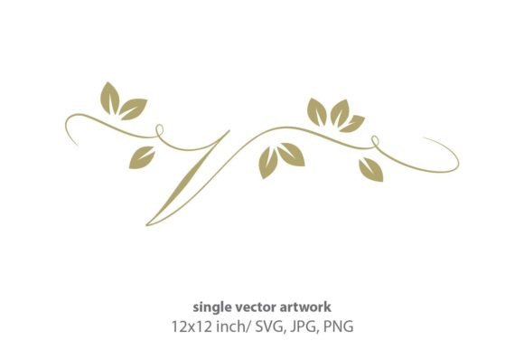 Gold Leaf Autumn Script Letter V