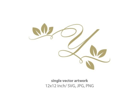 Gold Leaf, Autumn Script Letter Y: Elevating Design with Seasonal Elegance