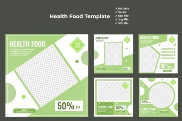 Health Food Template: Modern Vector Design