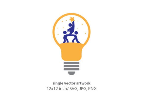 Light Bulb with Children Clipart Guide