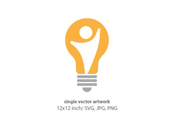 Light Bulb with Person: Creative Vector Asset