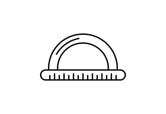 Protractor Glyph Icon Design Guide