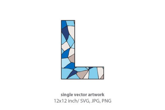 Stained Glass Pattern Inside Letter L Design