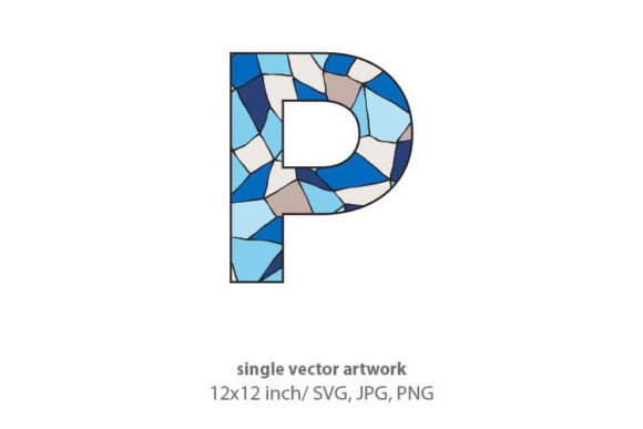 Stained Glass Pattern Inside Letter P: A Versatile Digital Asset for Designers