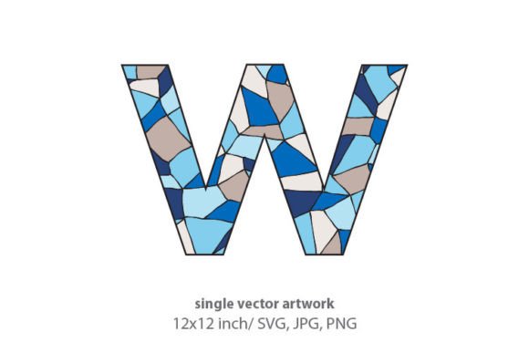 Stained Glass Pattern Inside Letter W