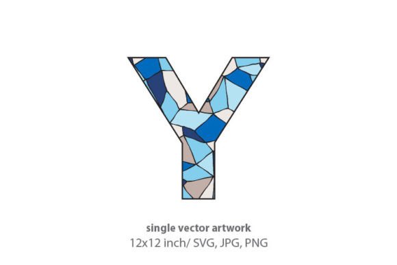 Stained Glass Pattern Inside Letter Y